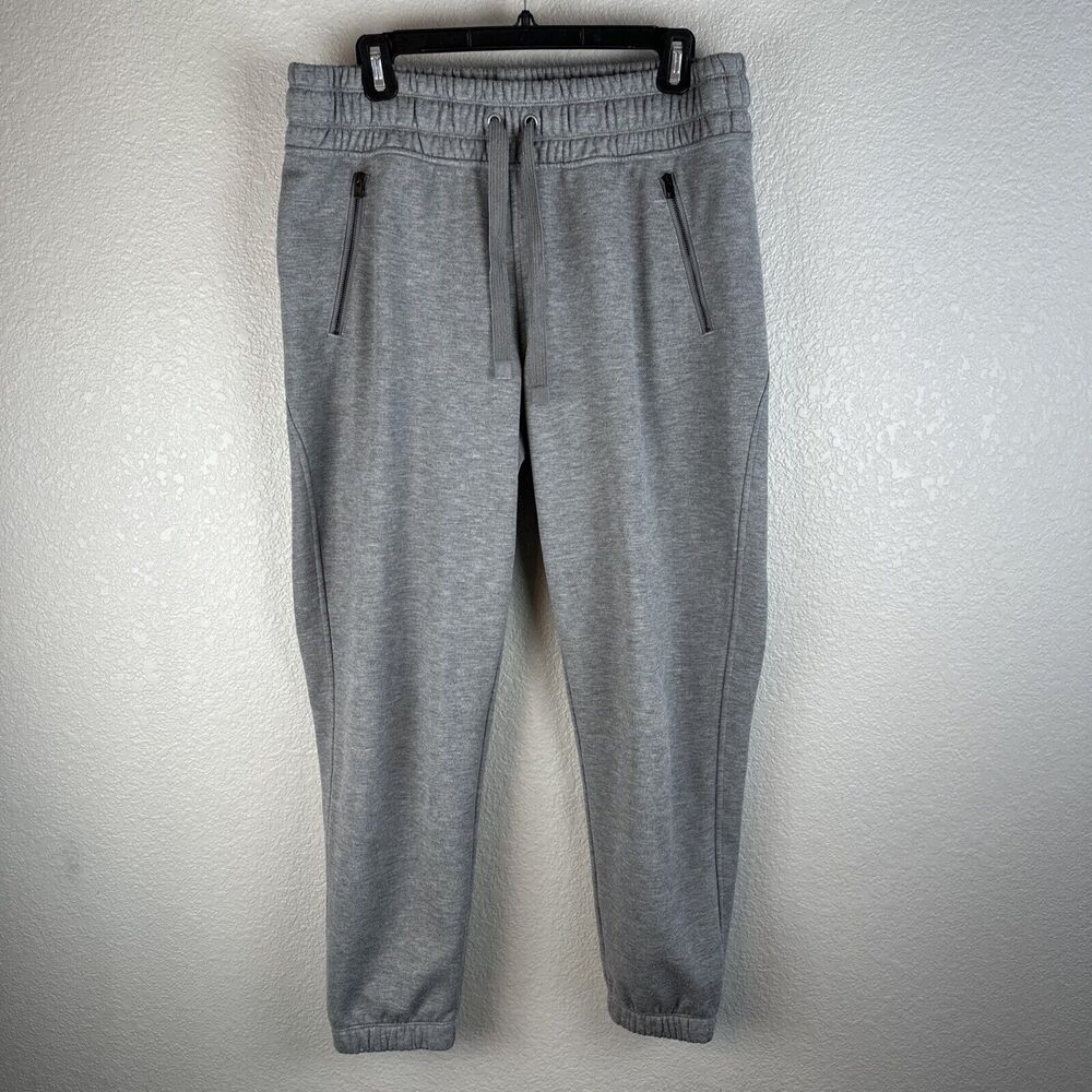 Athleta Womens Bounce Back Jogger Size Large Heather Gray Zip Pockets